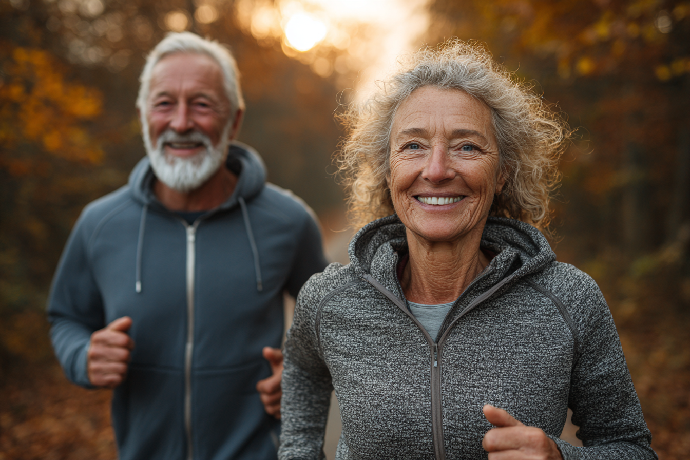 Індивідуальне заняття з тренером для пожилої жінки серед зелені